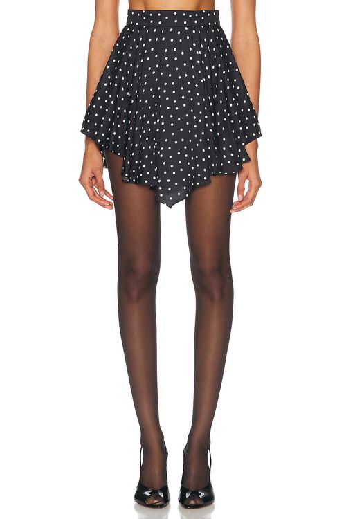 Alexandre Vauthier Polka Dot Mini Skirt in Black - Black.  44 also in 36
