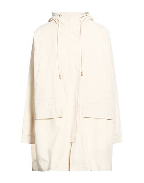 Woman Overcoat & Trench Coat Ivory Size 6 Cotton, Polyamide