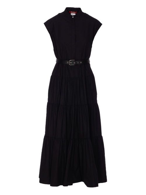 Cotton midi dress - Black