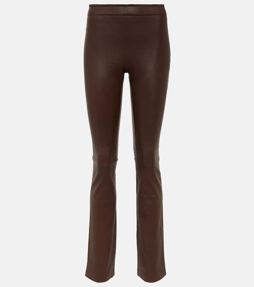 Leather bootcut pants