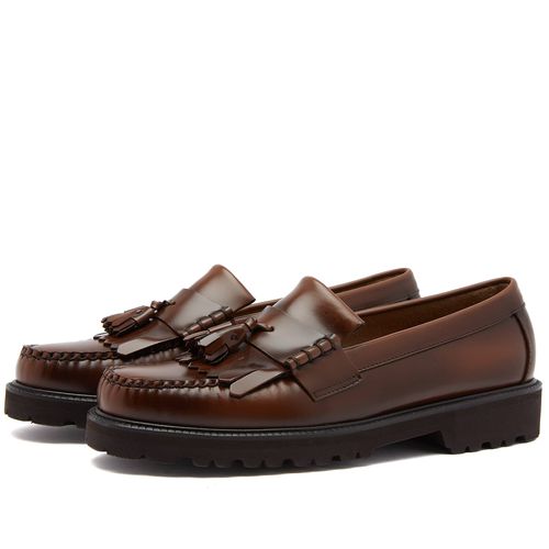 Men's Layton II 90s Kiltie Loafer in Mid Brown Leather, Size UK 7 