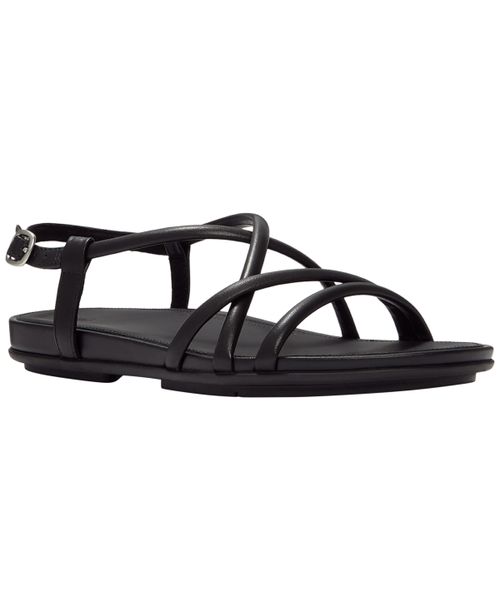 Women's Gracie Leather Strappy Back-Strap Sandals - Black
