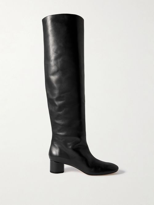 Willa Over-the-knee Leather Boots - Black