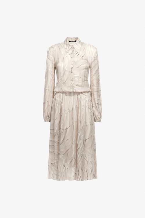 Ice Feathers Print Shirt Dress