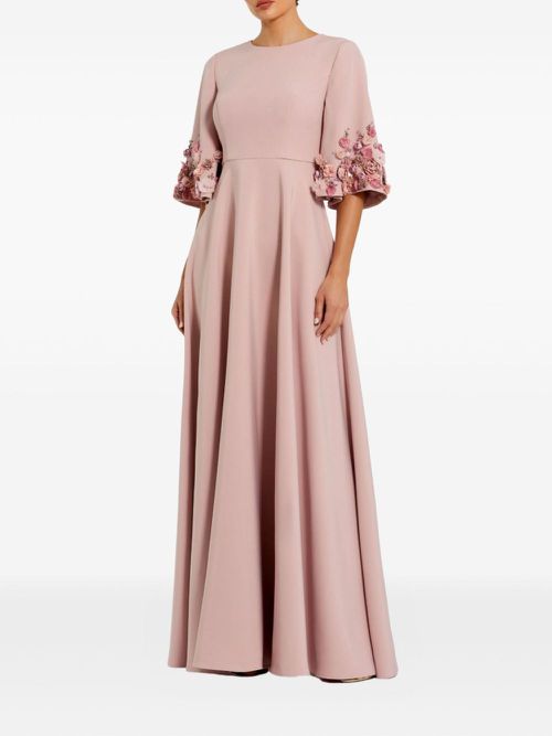 Floral-embellished maxi dress - Pink