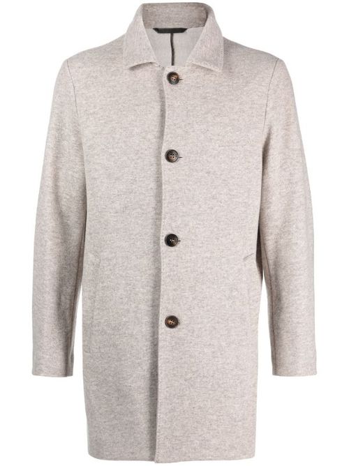 Virgin Wool-Blend Coat — Beige