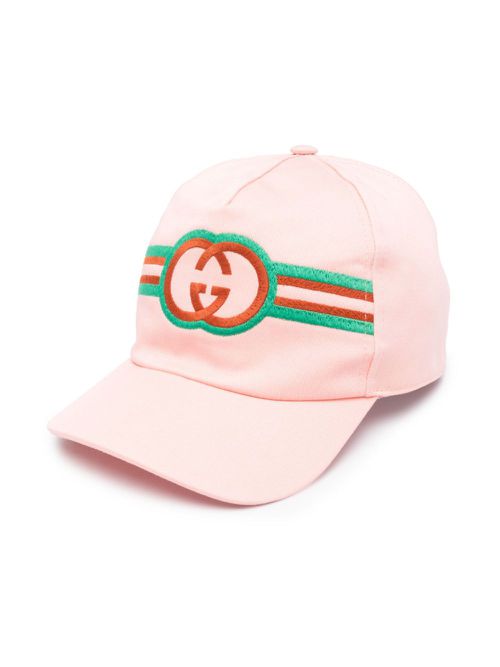 Logo-embroidered cotton baseball cap - Pink