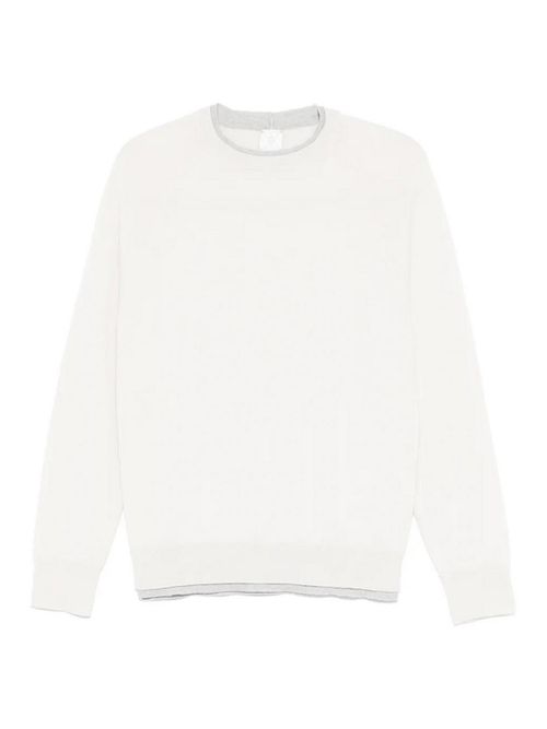 Round Neck Sweater Sand And Lt Gray