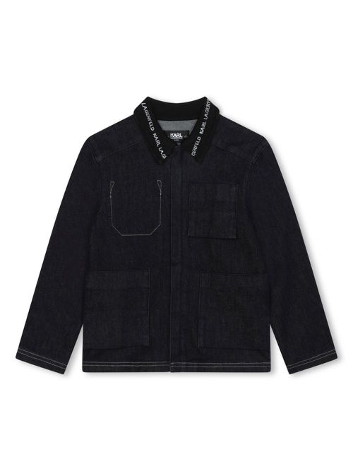 Logo-collar denim jacket - Black