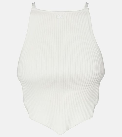 Courrèges Ribbed-knit cutout tank top