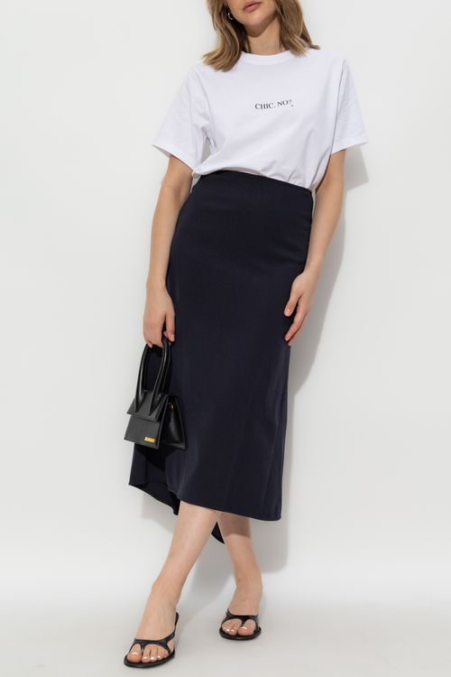 Victoria Beckham Skirt With Back Slit, Women's, Navy Blue