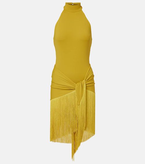 Artemis fringed beach cover-up and swimsuit