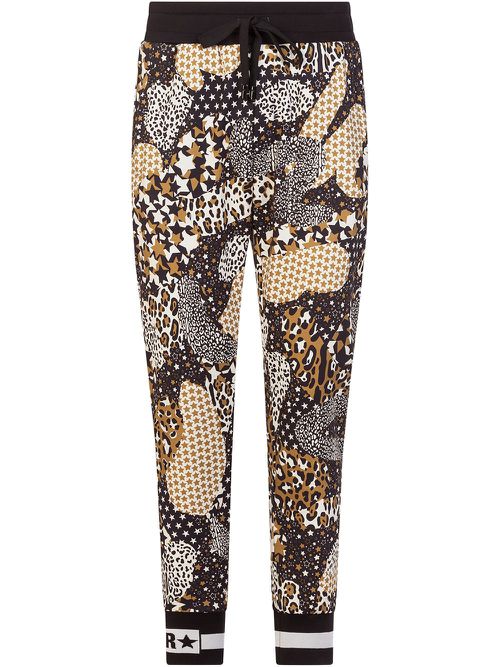 Mix-print track pants - Black