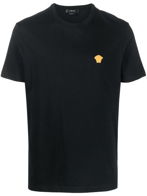 Black Medusa Embroidered Cotton T-Shirt - Men's - Cotton/Polyester