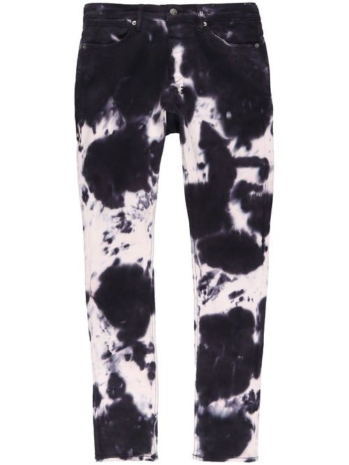 Tie-dye skinny jeans - White