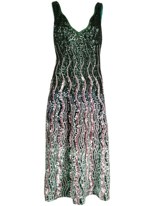 Sequin detailing dress - Green