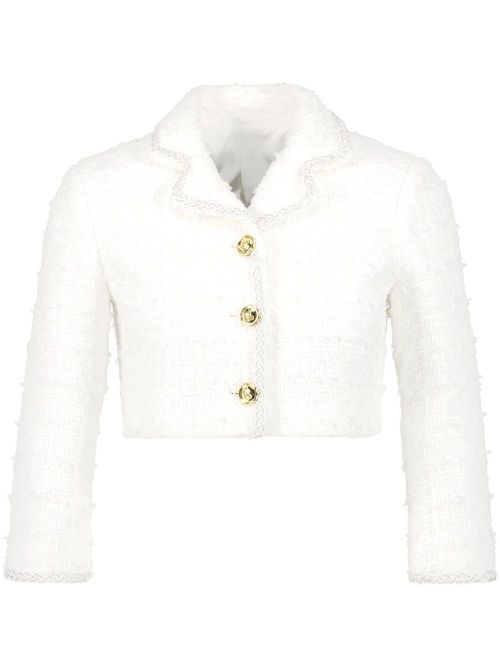 Cropped tweed jacket - White