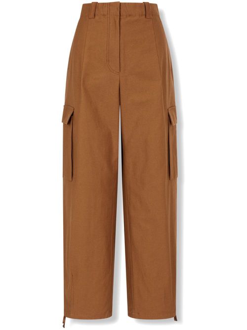 Straight-leg cargo trousers - Brown