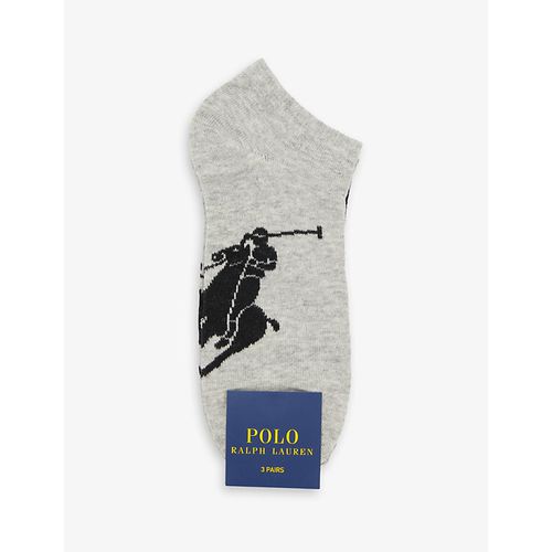 Mens Assorted Logo-print Pack of Three Cotton-blend Socks One Size