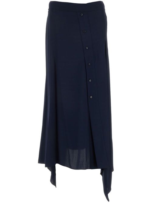 Asymmetric stretch-design skirt - Blue