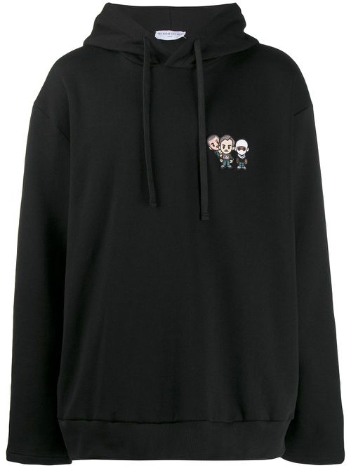 Oversized printed hoodie - Black