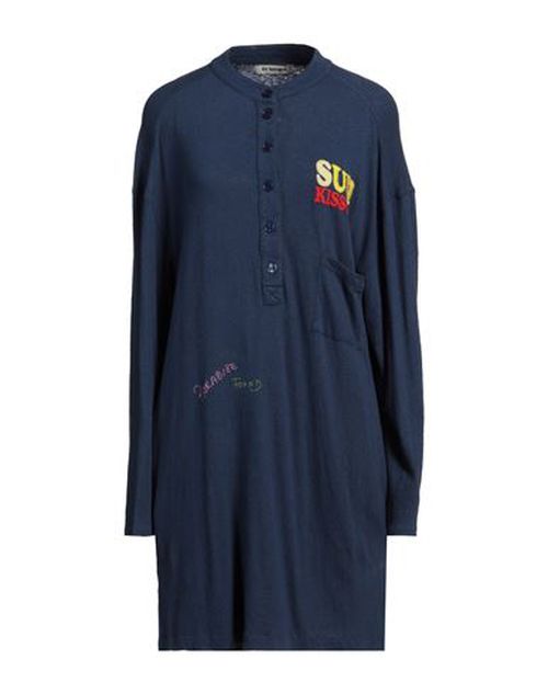 Woman Mini dress Navy Size XS Cotton, Linen