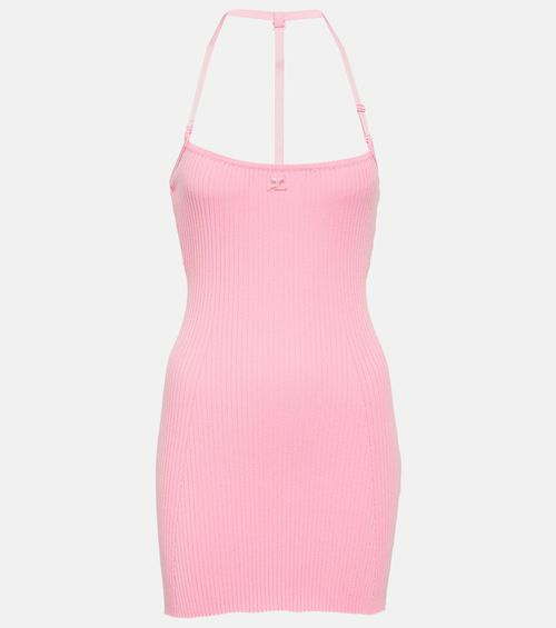 Ribbed-knit minidress