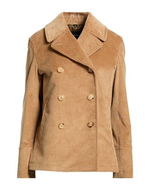 Woman Coat Camel Size 8 Cotton