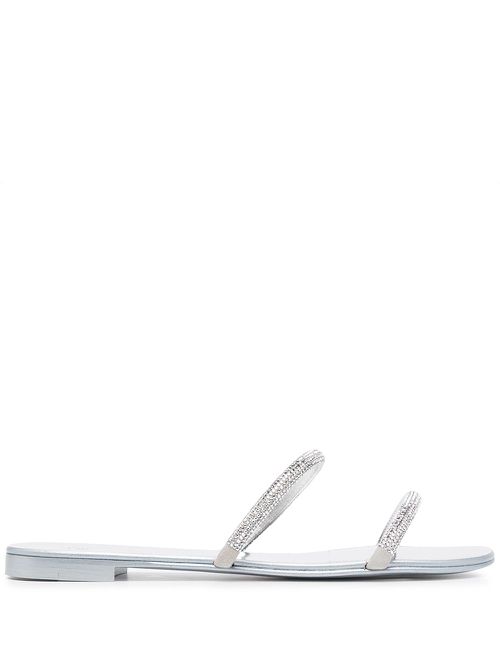 Crystal embellished sandals - Silver
