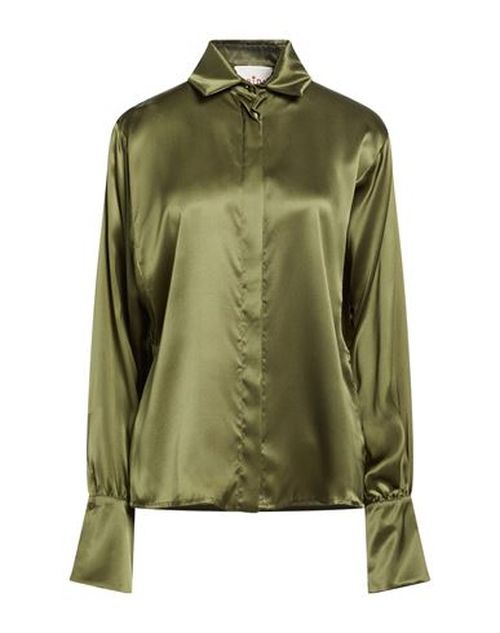 Woman Shirt Military green Size 2 Silk