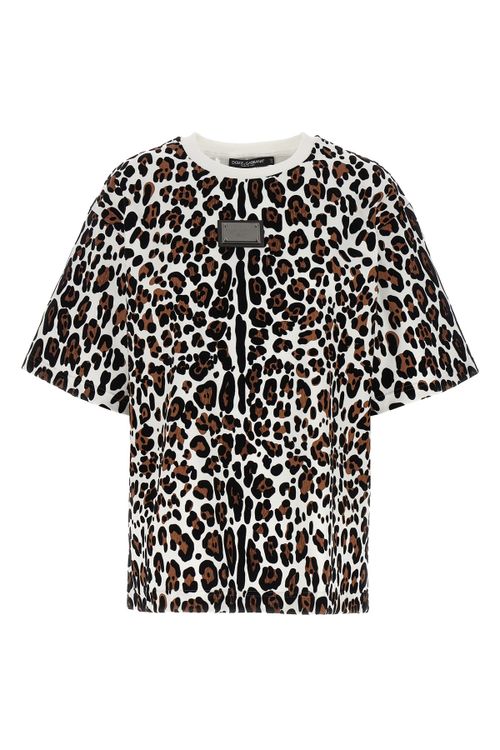 Animal Print Logo Plaque T-Shirt