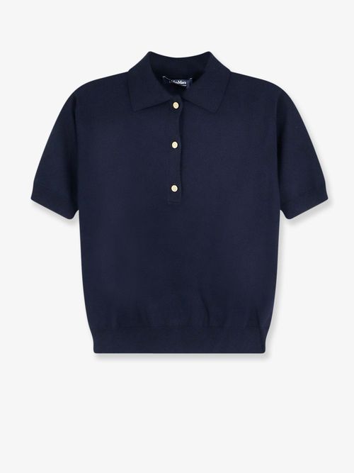 Three-Button Cotton-Silk-Cashmere Polo Shirt — Navy