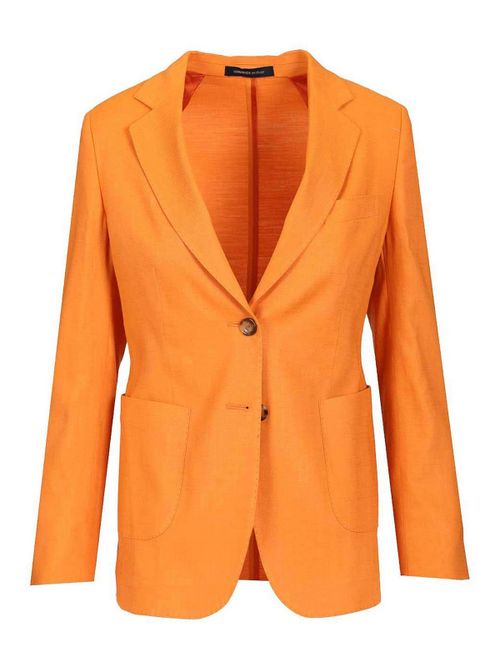 Single-Breasted Linen Blend Blazer
