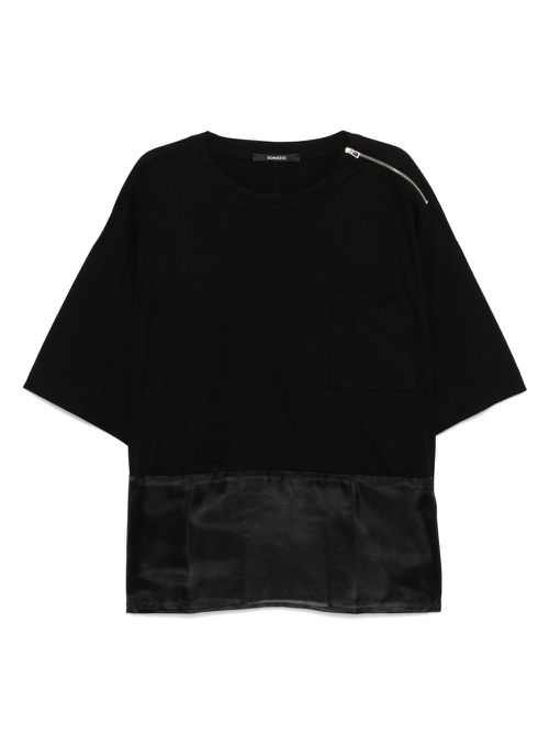 Ghost-layered T-shirt - Black