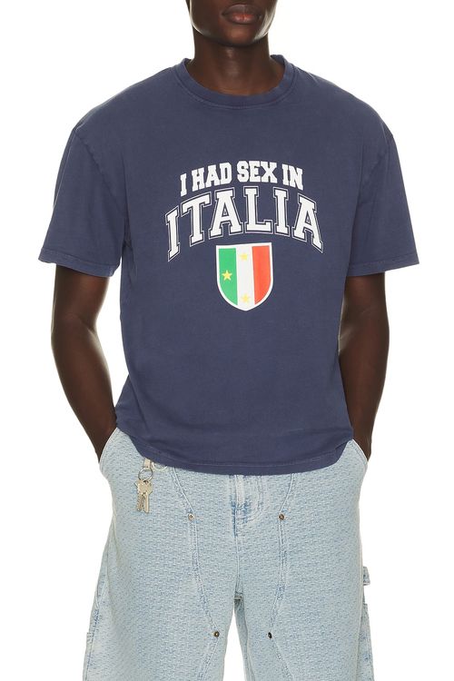 Carne Bollente Ciao Bella Tee in Navy - Blue. L also in M, S, XL/1X