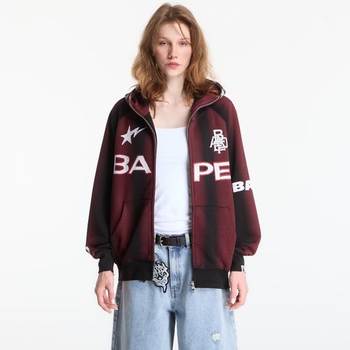 Sweatshirt A Bathing Ape Hand Draw Football Shark Relaxed Fit Full Zip Hoodie UNISEX Black
