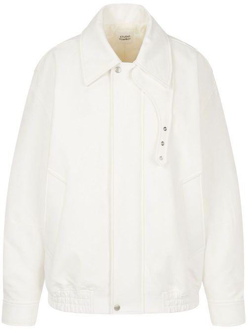 Turn-up collar jacket - White