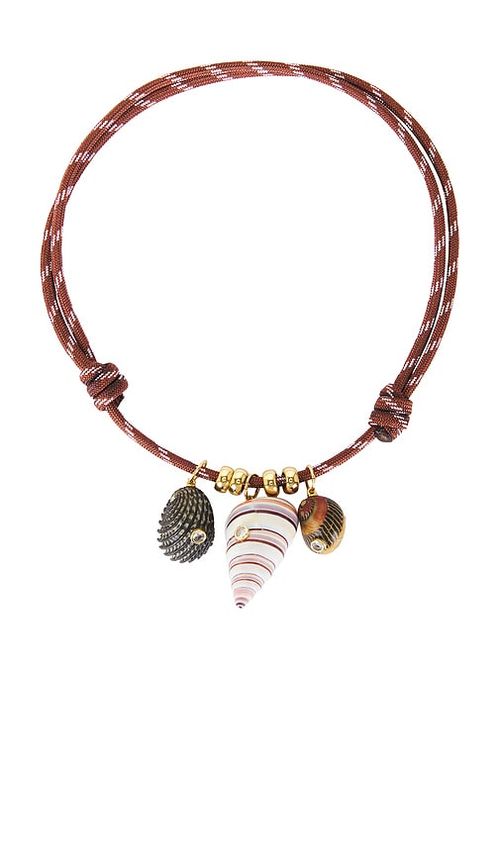 Eliou Bairro Necklace in Brown. a