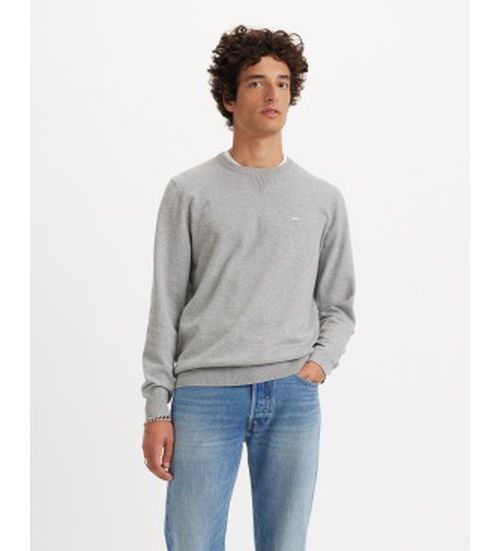 Levi's for man. A7207-0000 Housemark grey lightweight pullover (L), Casual, Cotton, Long sleeve