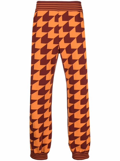 Chevron-jacquard track pants - Orange