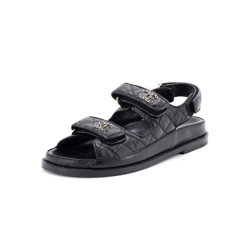 Women's Velcro Dad Sandals Quilted Leather