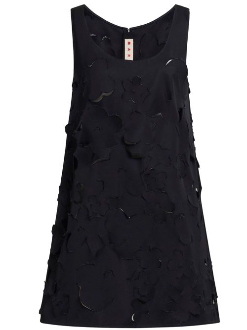 Textured-finish mini dress - Black