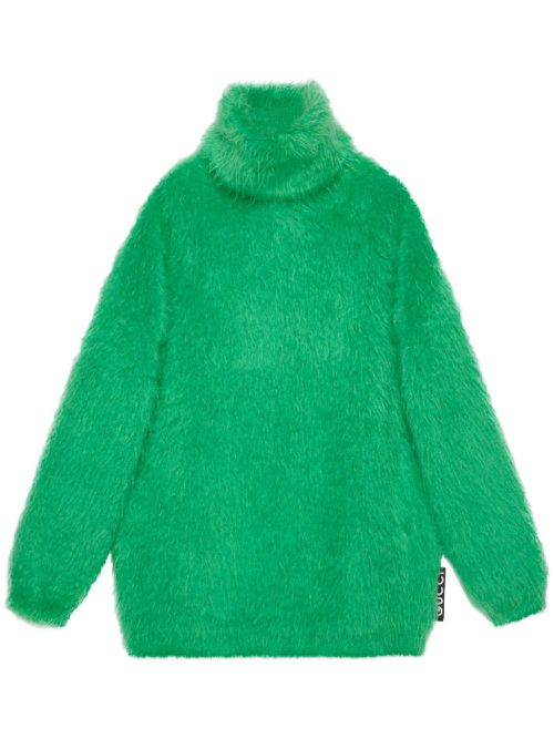 Brushed mohair jumper dress - Green