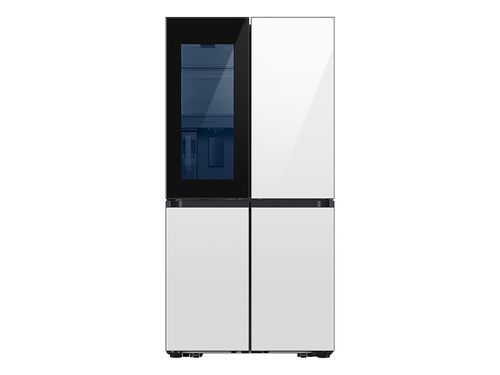 Bespoke Counter Depth 4-Door Flex™ Refrigerator (23 cu. ft.) with Beverage Zone™ and Auto Open Door in White Glass(RF23DB970012AA)