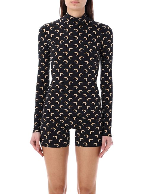 Allover Moon High-neck Top