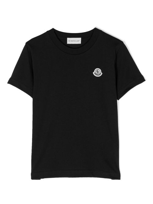 Logo-patch cotton T-shirt - Black
