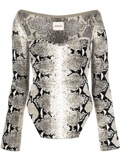 Maddy snake-print top - Green