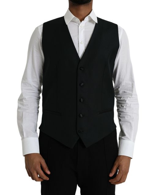 Wool Formal Dress Vest — Black