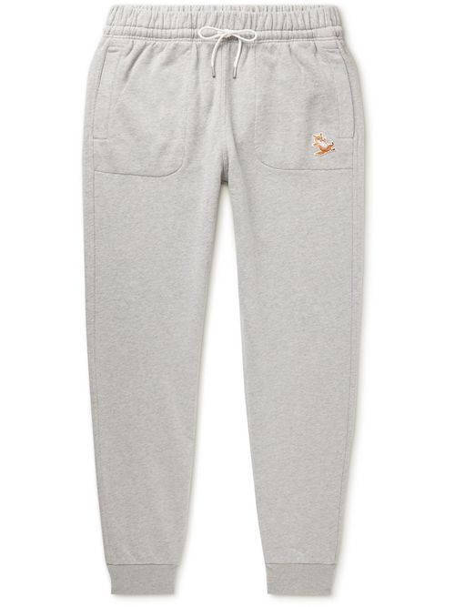 Chillax Fox Tapered Logo-Appliquéd Cotton-Jersey Sweatpants - Men - Gray - M