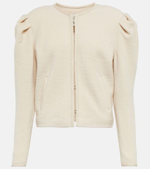 Pleated wool-blend jacket